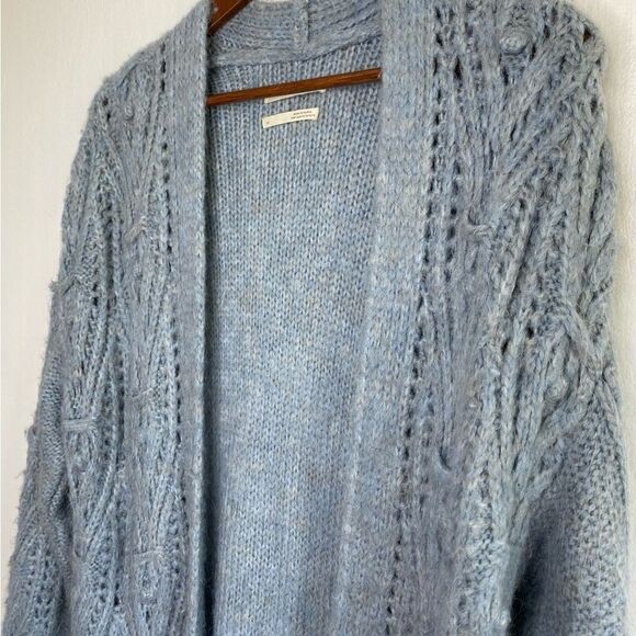 Anthropologie Nuria textured Knit Open Cardigan Dusty blue Size XS - Picture 7 of 10